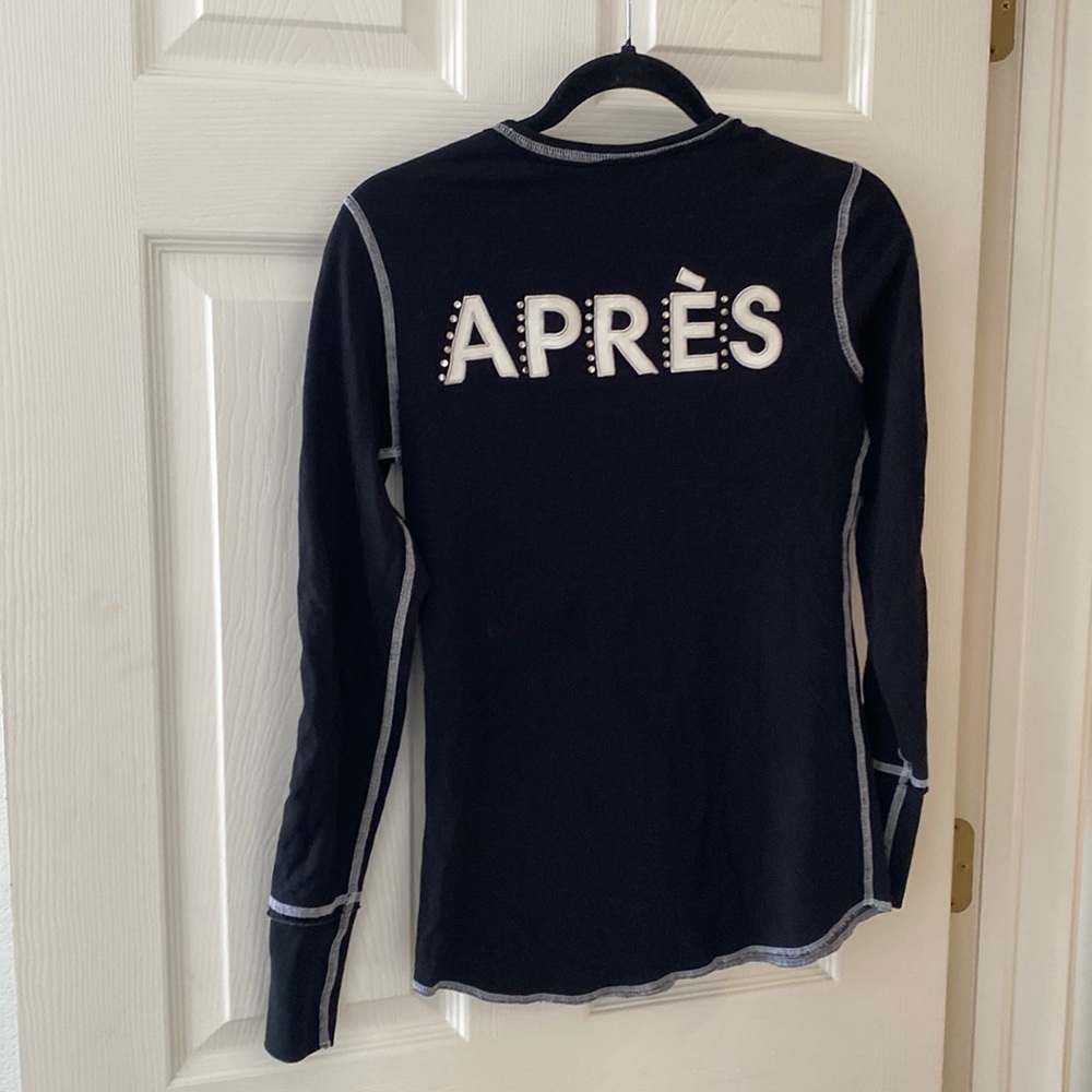 ALPnROCK EUC Apres Ski long sleeved black shirt size Small winter ski shirt